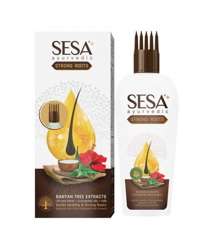 Ajurvedinis plaukų aliejus "Sesa Strong Roots Plus" plaukų augimui, 110 ml